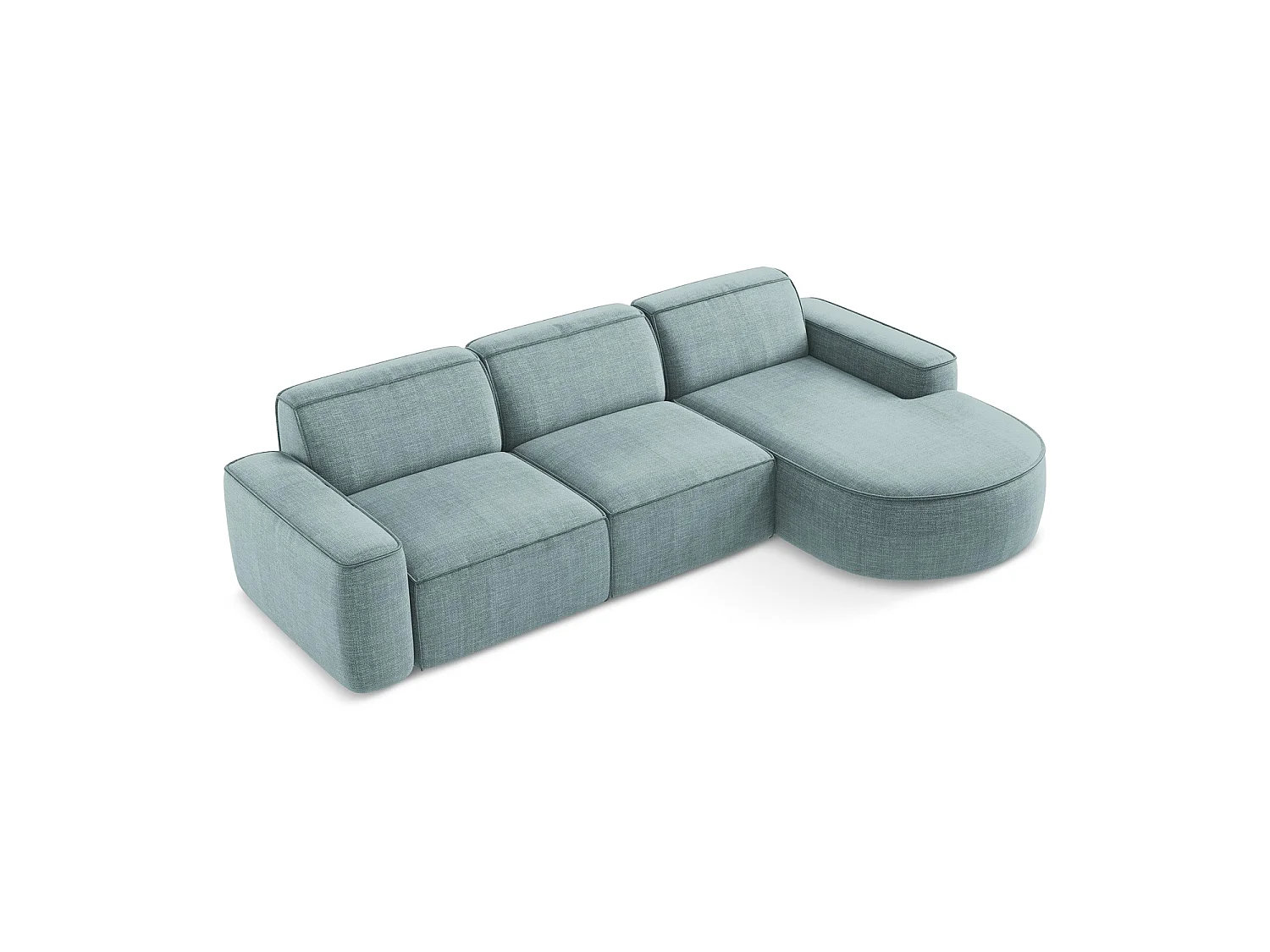 Modulaire hoekbank rechts van jeans textuurstof - MELISSA