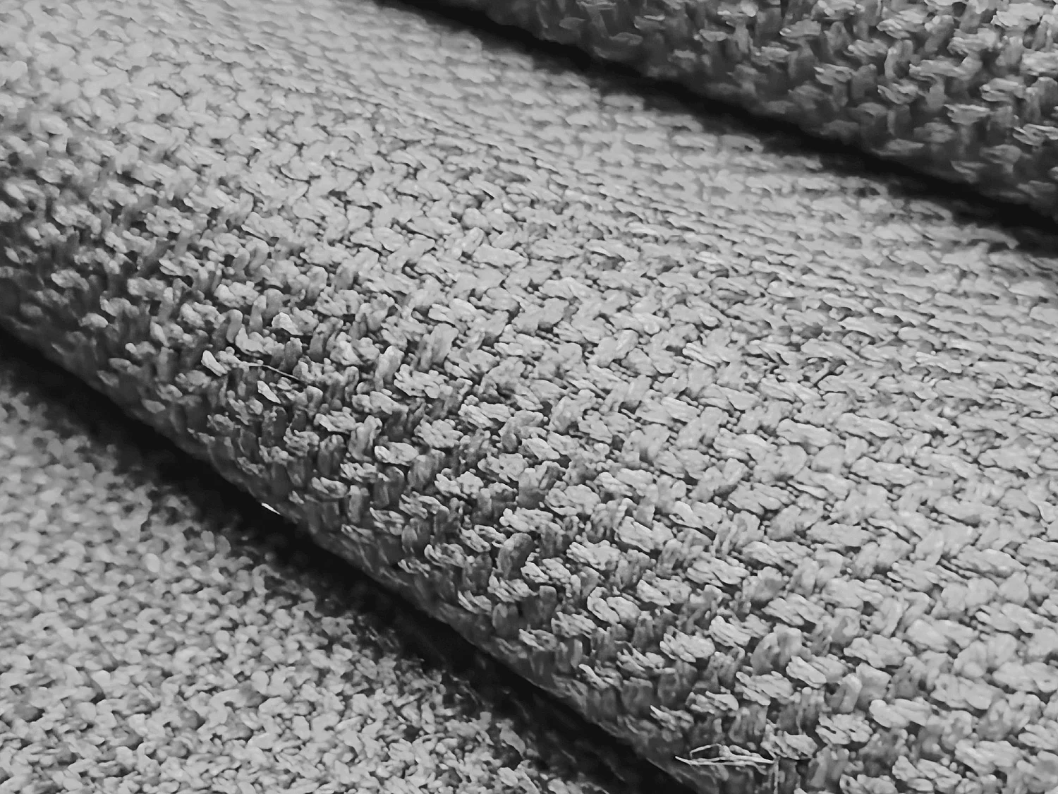 Canapé panoramique 4 places modulaire gauche en tissu texturé - gris clair - OMAO