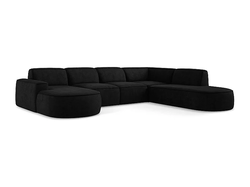 Modulares Wohnlandschaft - Chenille - Schwarz - OMAO