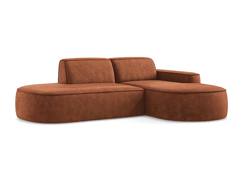 3-Sitzer Modulares Ecksofa - Ecke Rechts - Chenille - Terrakotta - OMAO