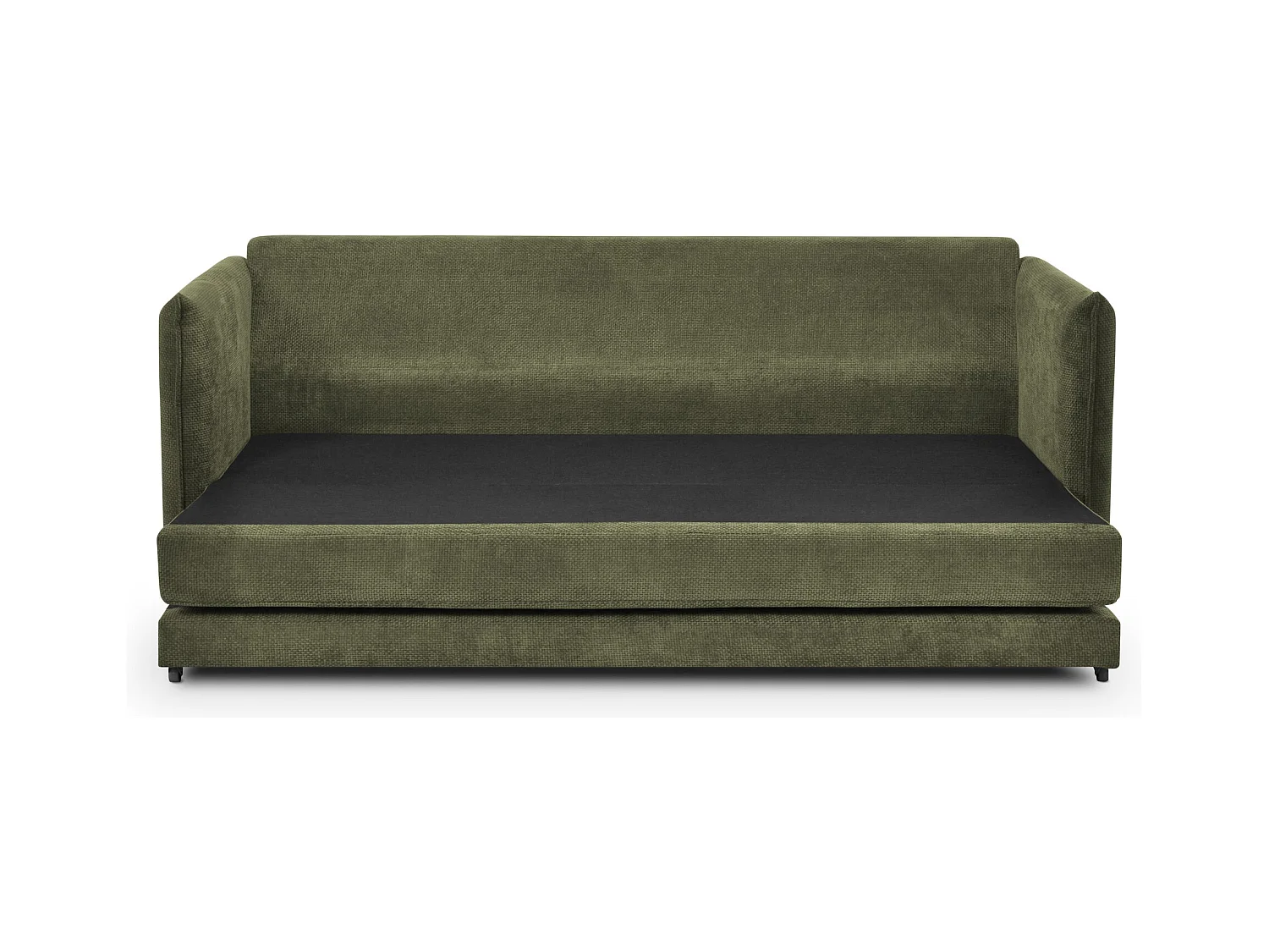 Canapé 3 places convertible en tissu chenille - vert - PIKO
