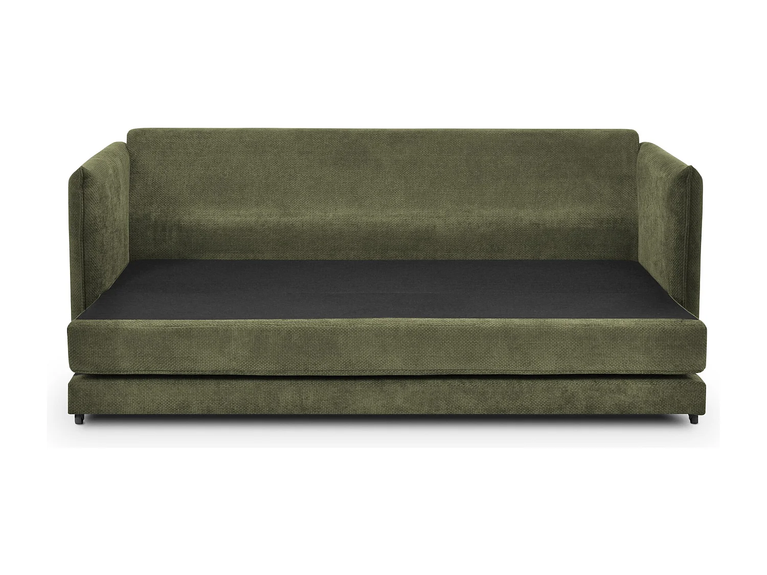 Canapé 3 places convertible en tissu chenille - vert - PIKO