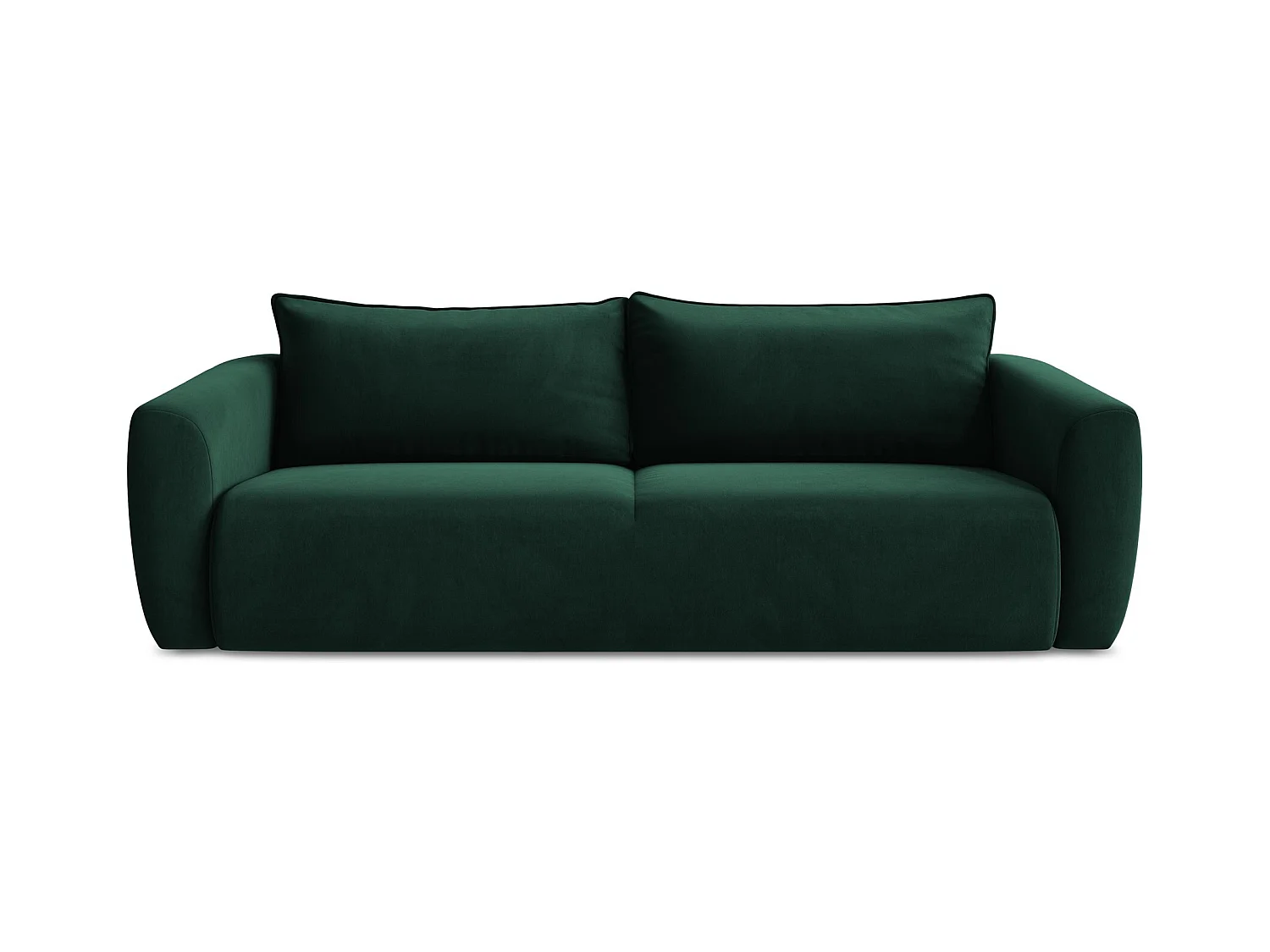Canapé 3 places convertible en velours - bouteille verte - GUAVA