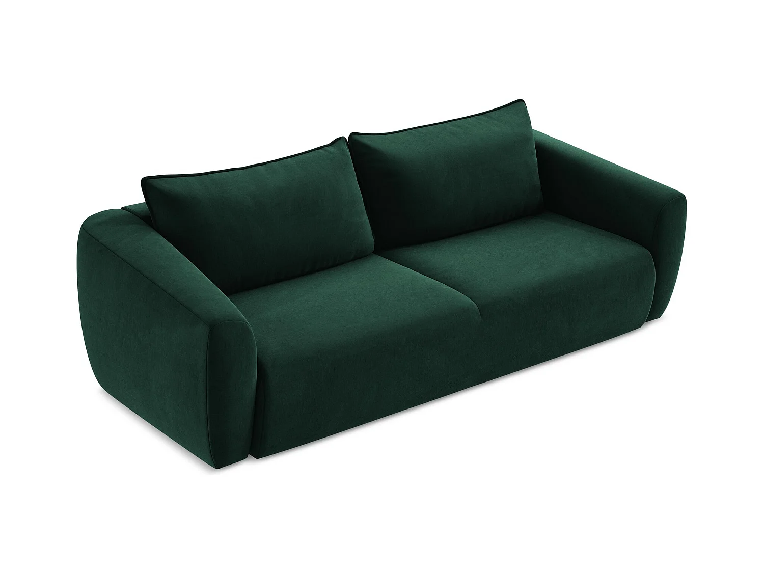 Canapé 3 places convertible en velours - bouteille verte - GUAVA