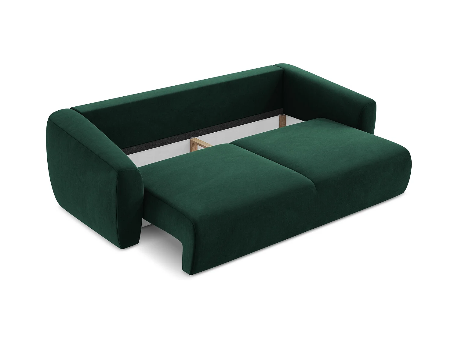 Canapé 3 places convertible en velours - bouteille verte - GUAVA