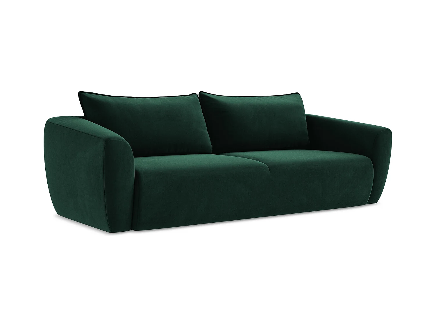 3-Sitzer Sofa mit Schlaffunktion - Samt - Flaschengrün - GUAVA