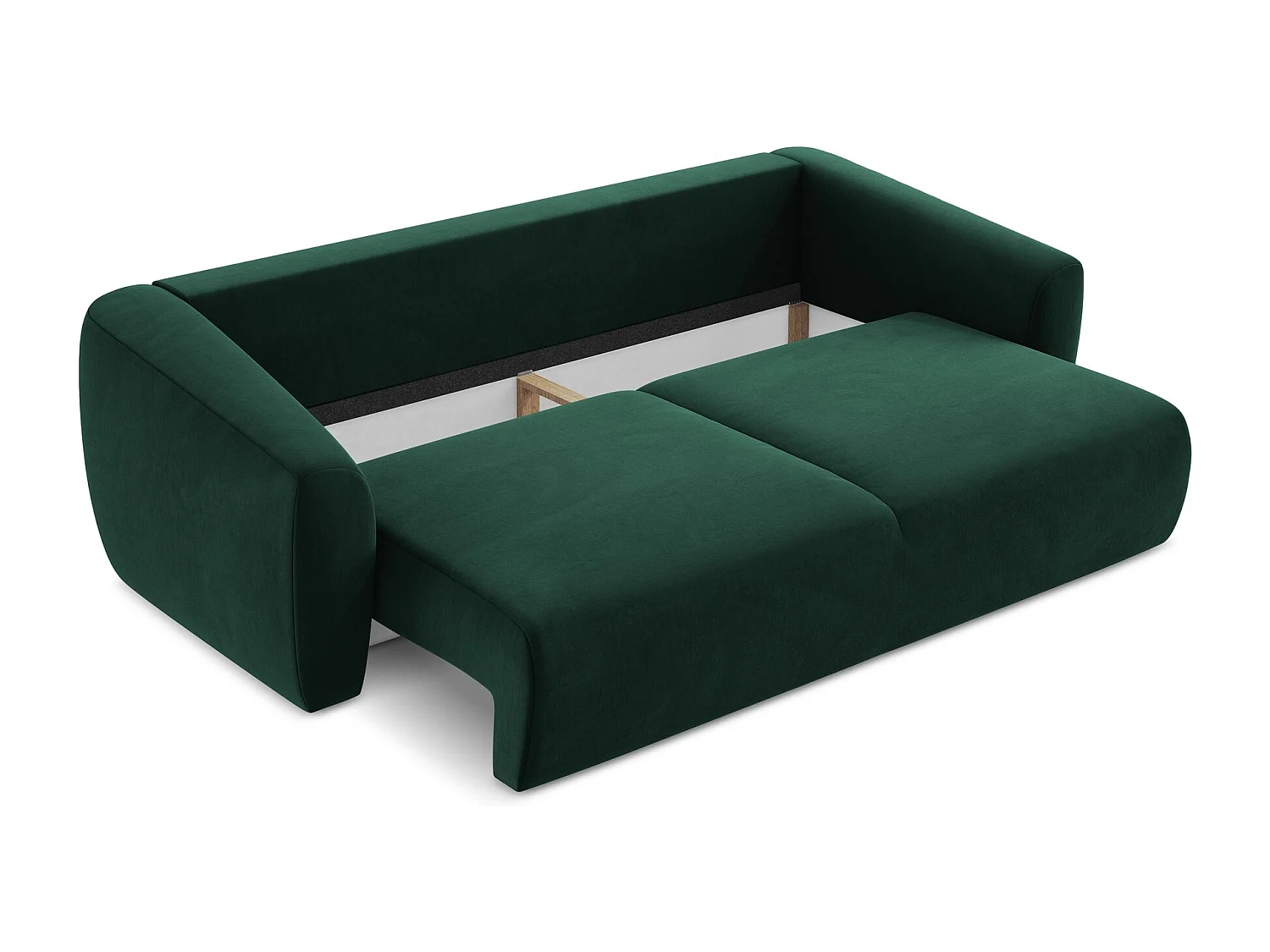 Canapé 3 places convertible en velours - bouteille verte - GUAVA