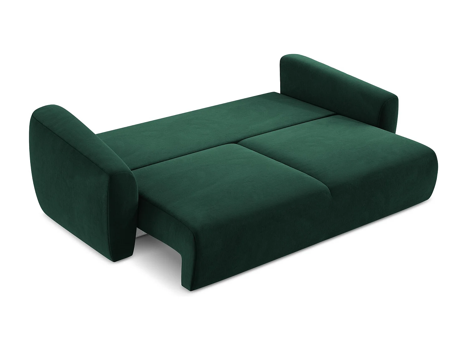 Canapé 3 places convertible en velours - bouteille verte - GUAVA