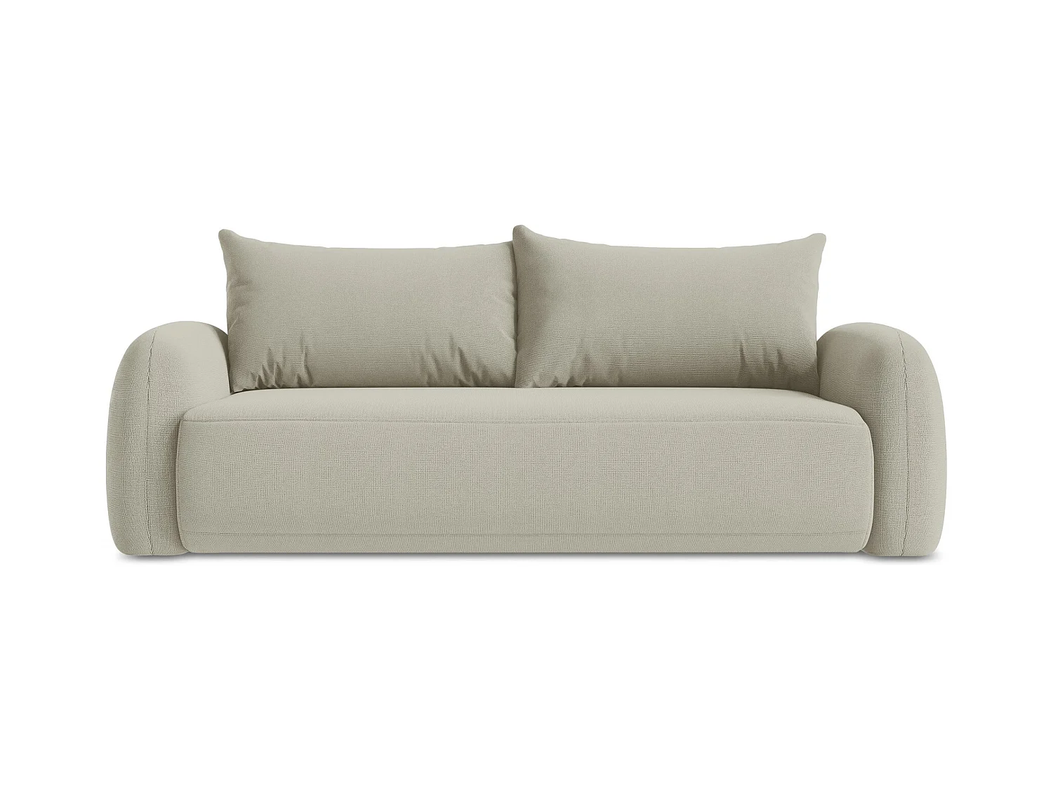 Canapé 3 places convertible en tissu texturé - beige clair - HALE