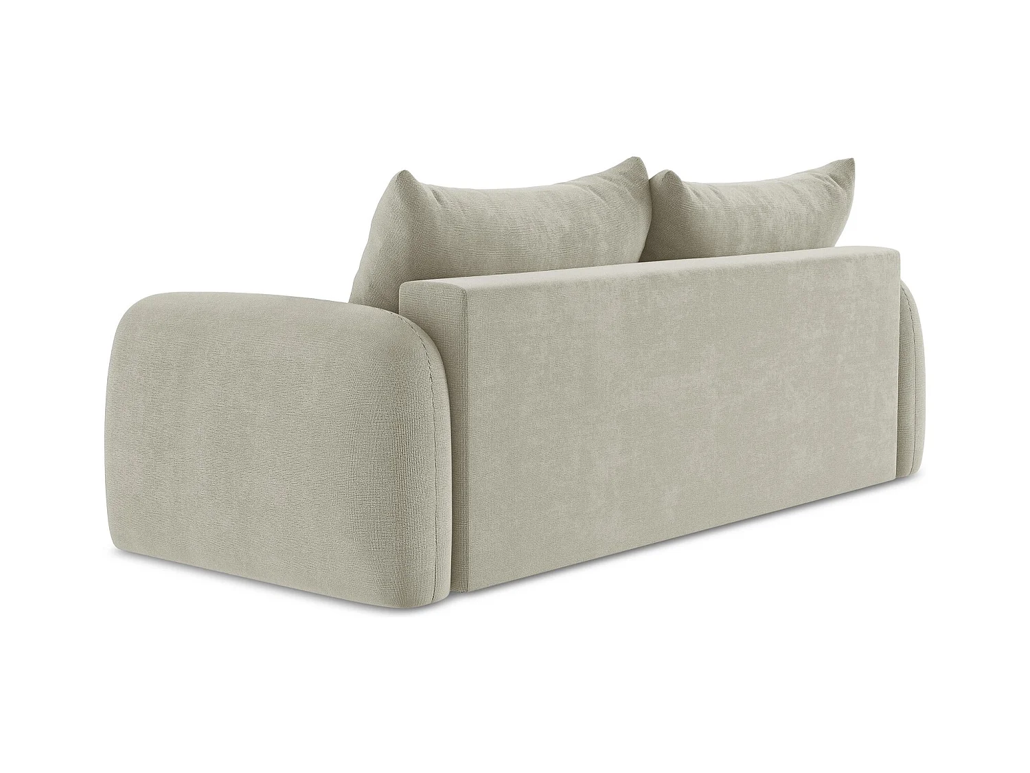 Canapé 3 places convertible en tissu texturé - beige clair - HALE