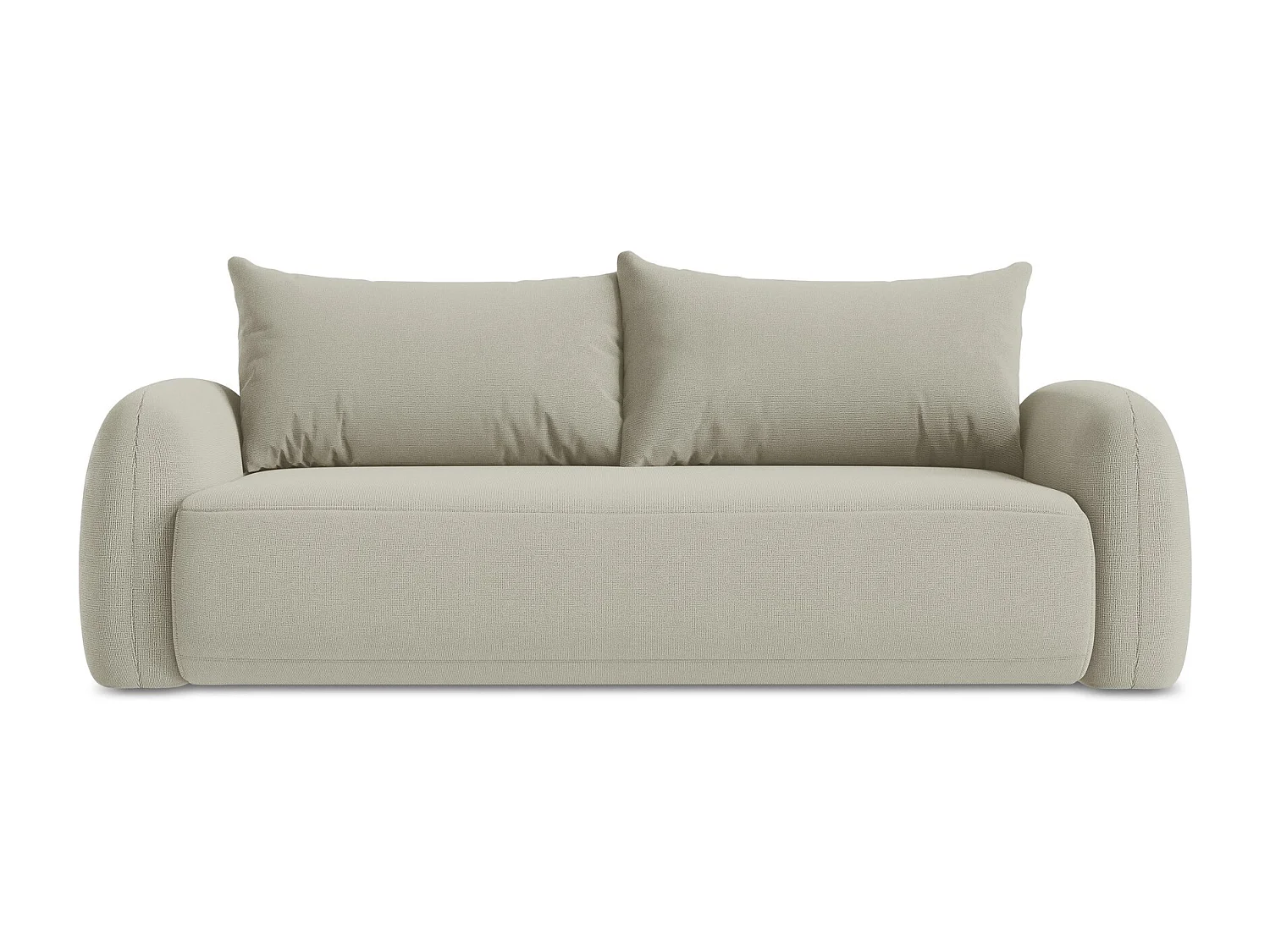 Canapé 3 places convertible en tissu texturé - beige clair - HALE