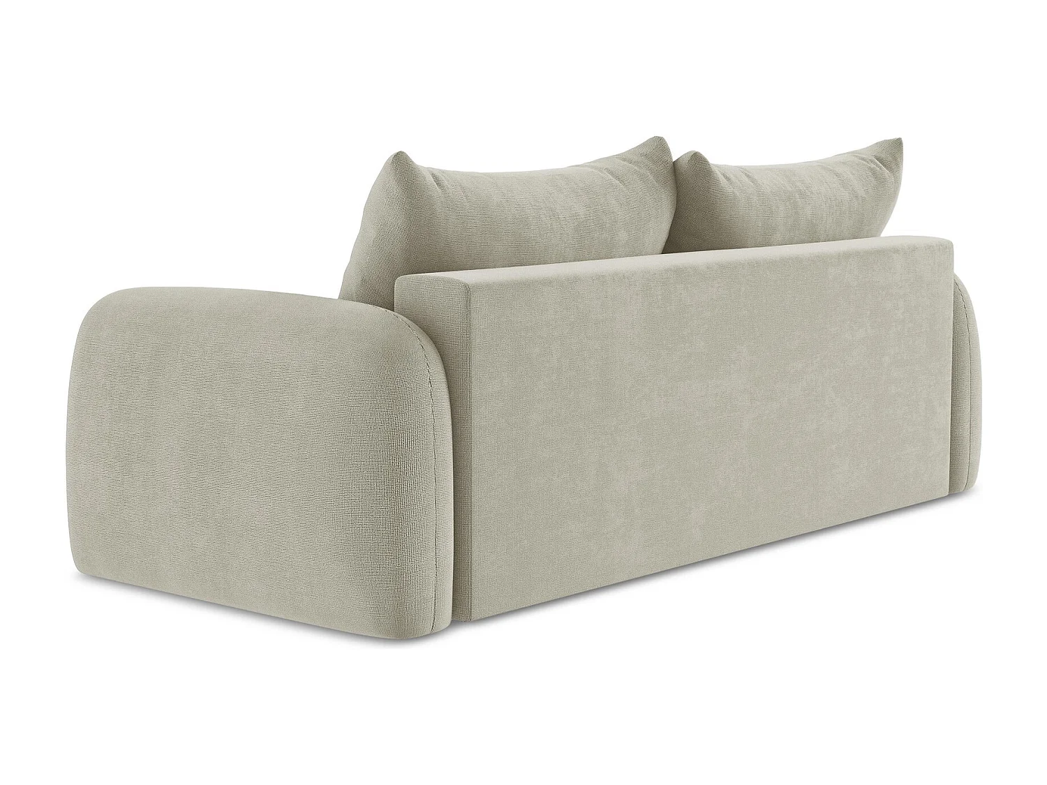 Canapé 3 places convertible en tissu texturé - beige clair - HALE