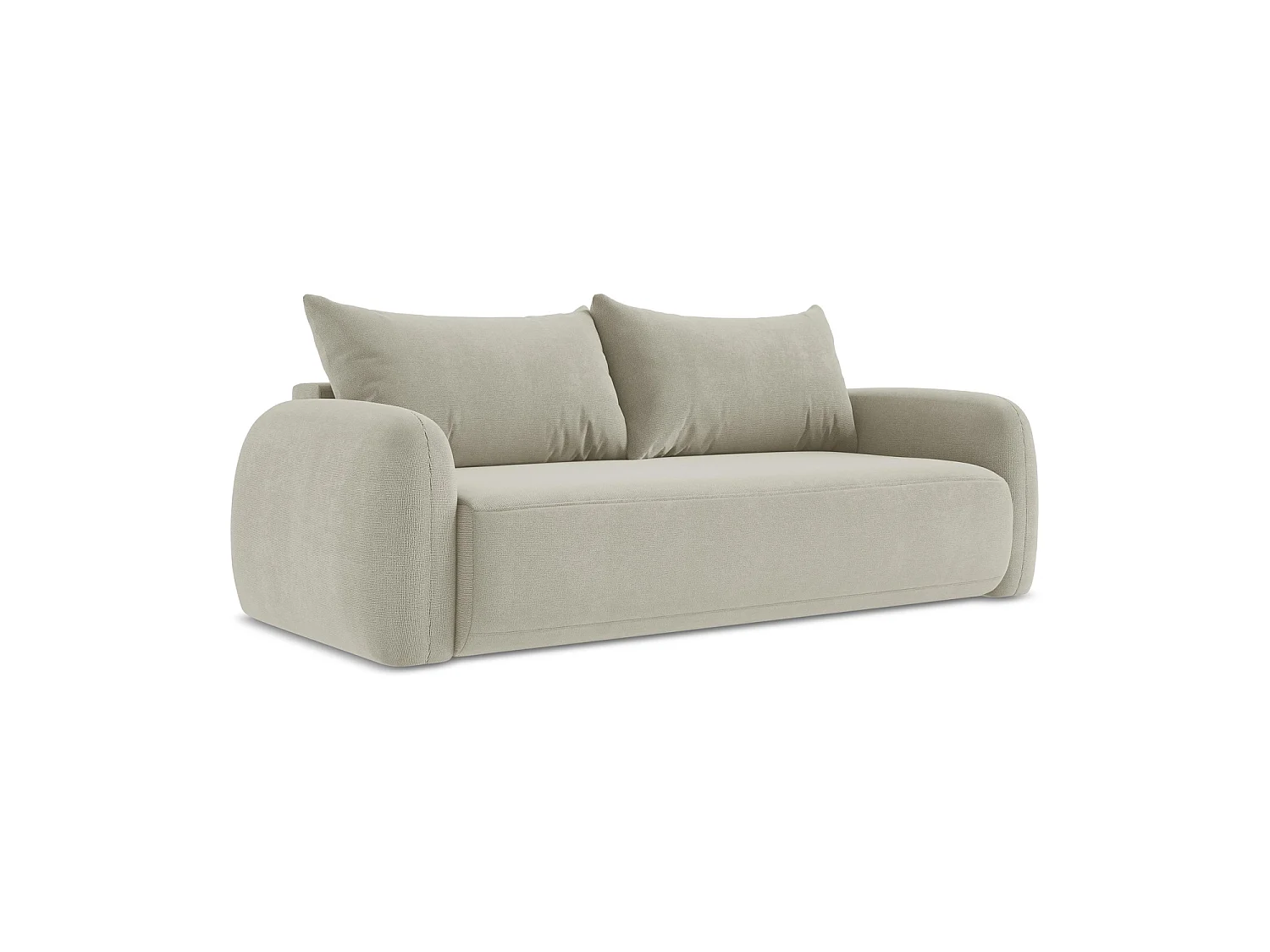 Canapé 3 places convertible en tissu texturé - beige clair - AMALFI