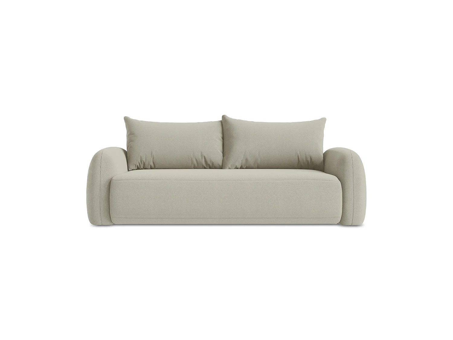 Canapé 3 places convertible en tissu texturé - beige clair - AMALFI