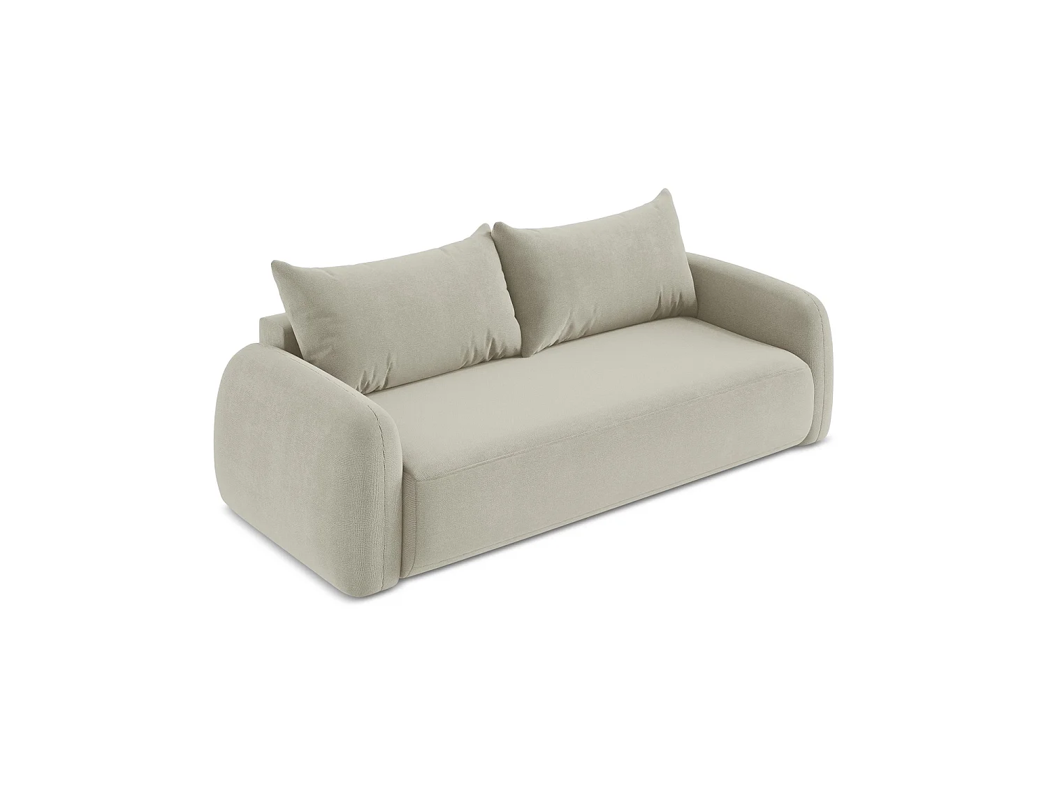 Canapé 3 places convertible en tissu texturé - beige clair - AMALFI