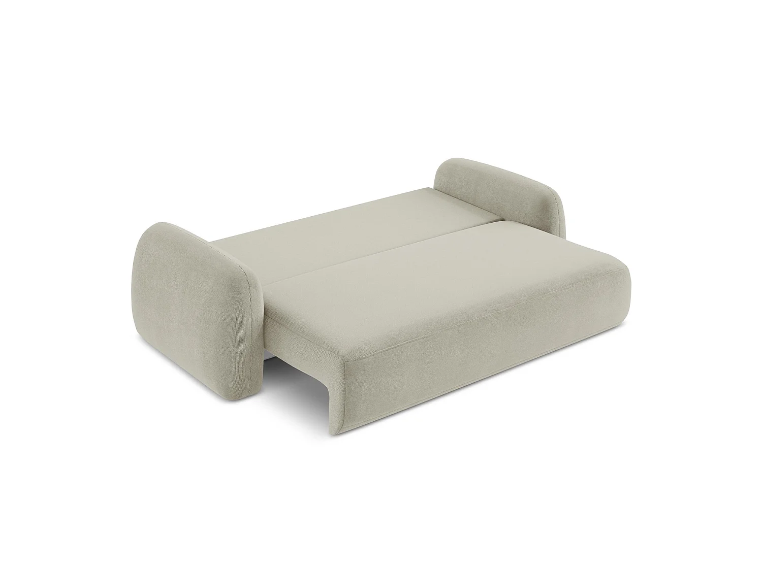 Canapé 3 places convertible en tissu texturé - beige clair - AMALFI