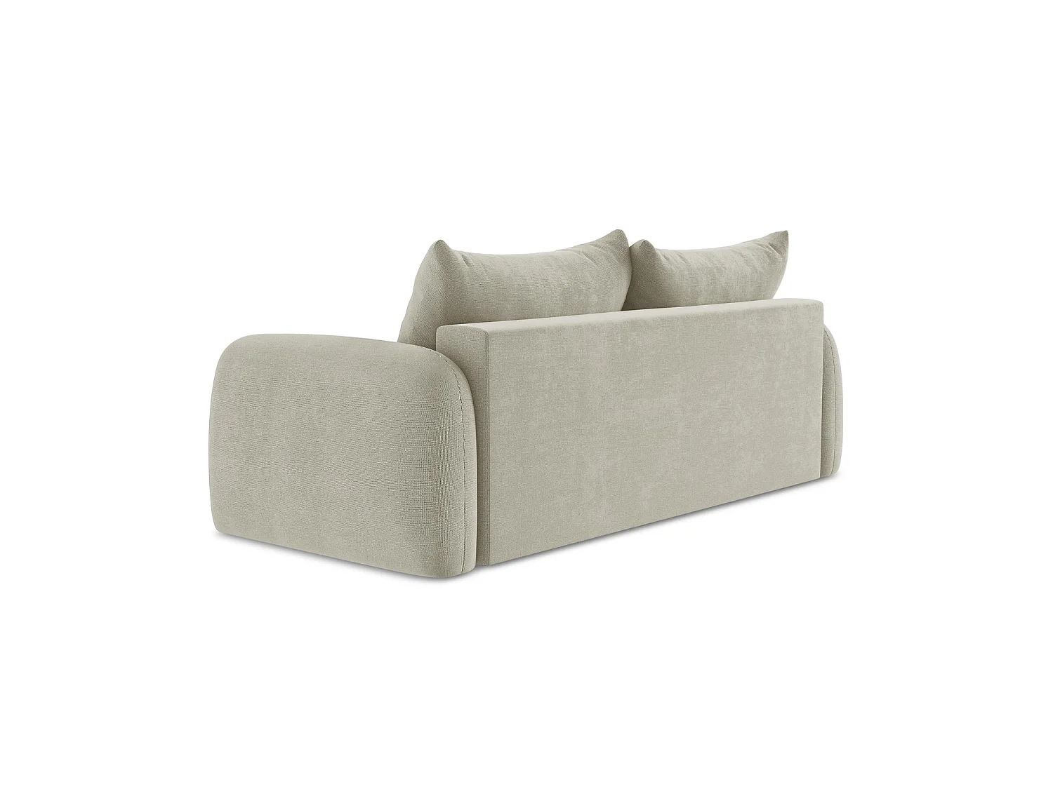 Canapé 3 places convertible en tissu texturé - beige clair - AMALFI