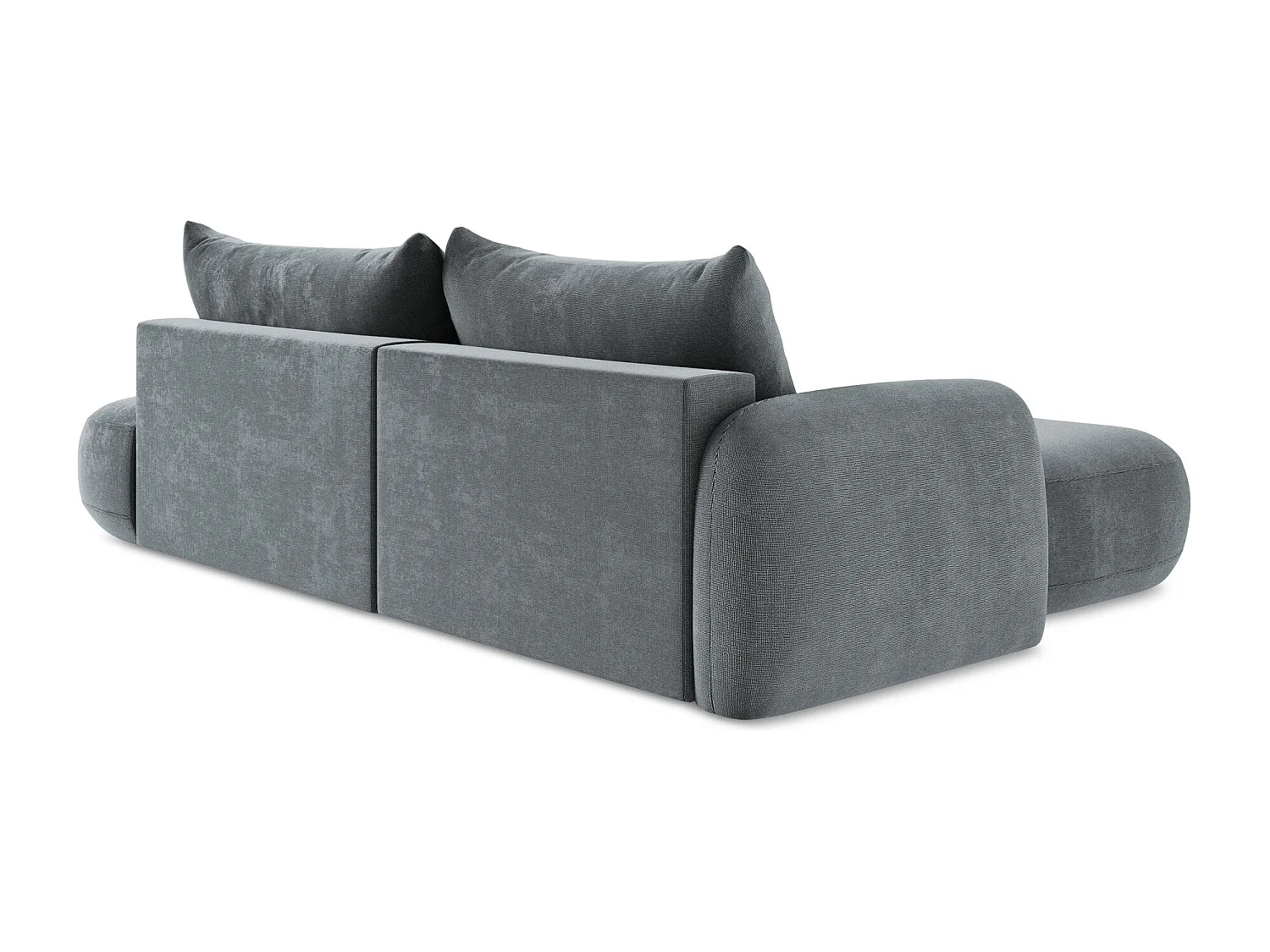 Canapé d’angle 3 places gauche convertible en tissu texturé - jeans - HALE
