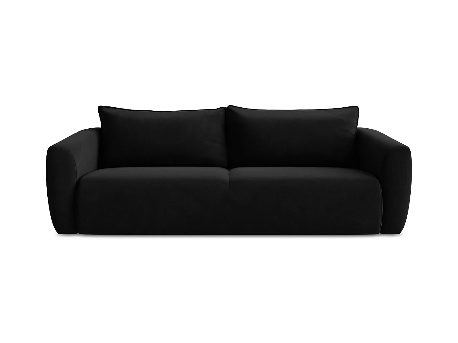 Canapé 3 places convertible en velours - noir - GUAVA