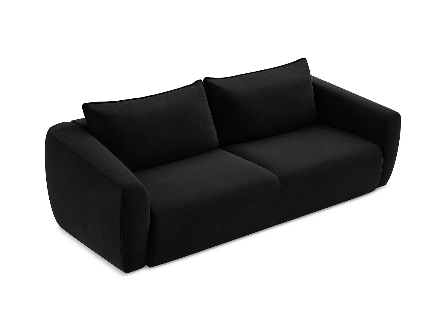 Canapé 3 places convertible en velours - noir - GUAVA