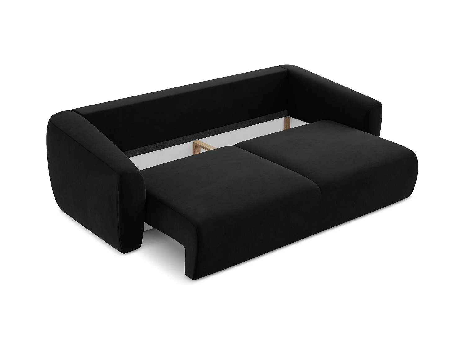 Canapé 3 places convertible en velours - noir - GUAVA