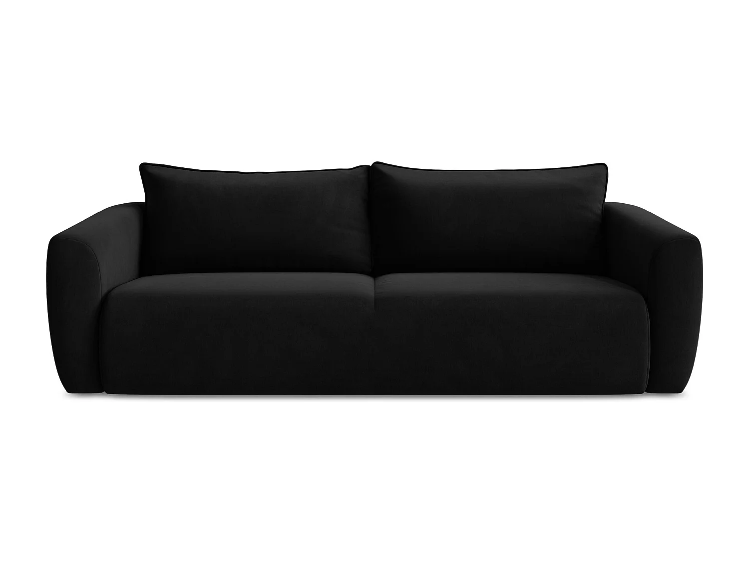 Canapé 3 places convertible en velours - noir - GUAVA