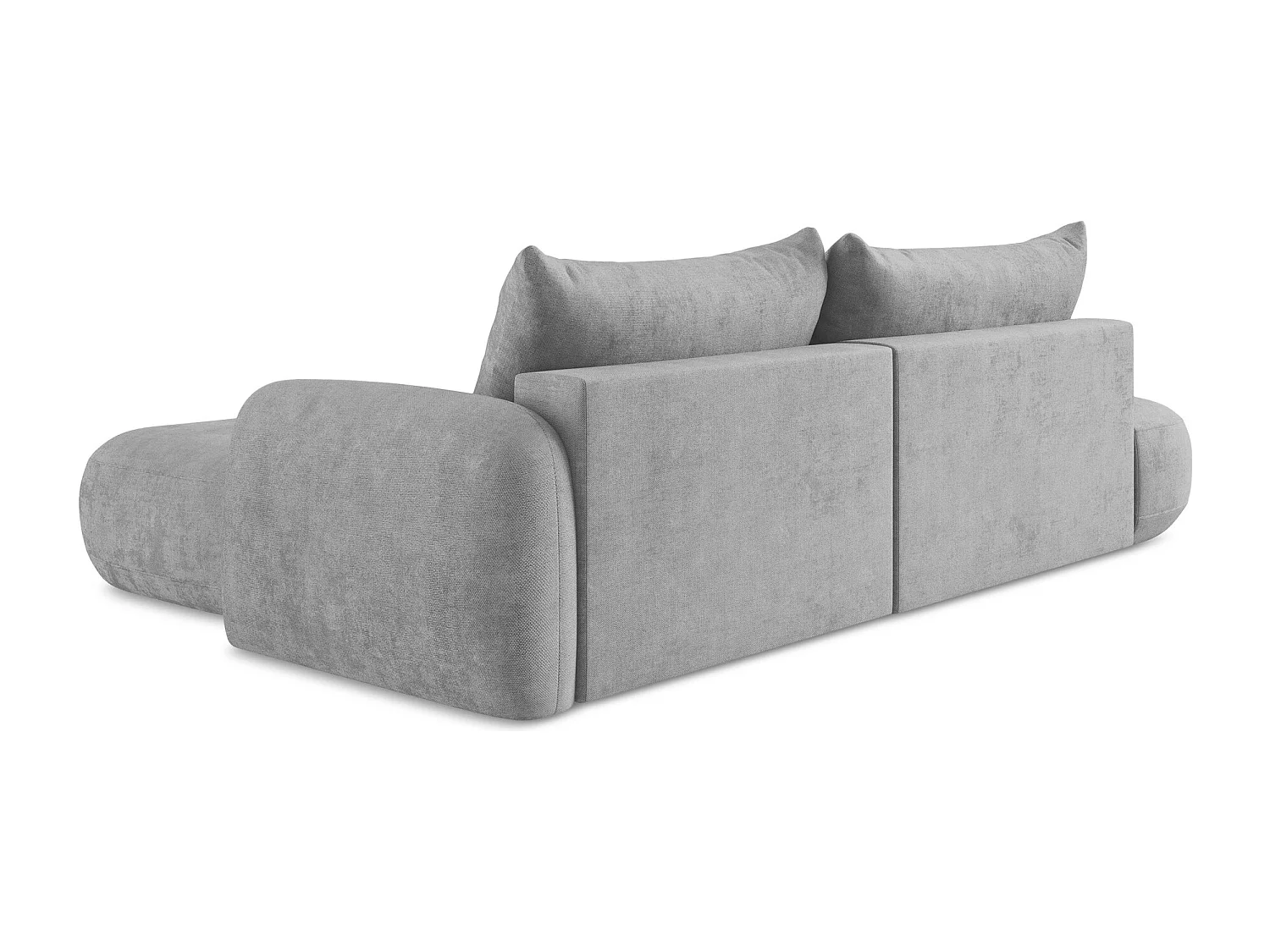 Canapé d'angle droit convertible en tissu chenille - gris clair - HALE