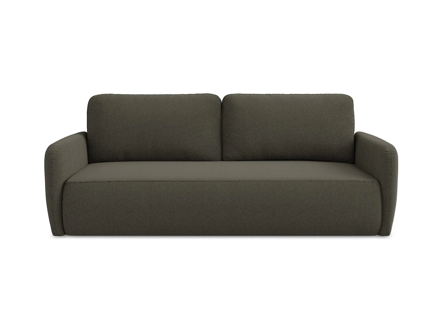 Canapé 3 places convertible en tissu texturé - taupe - LILO