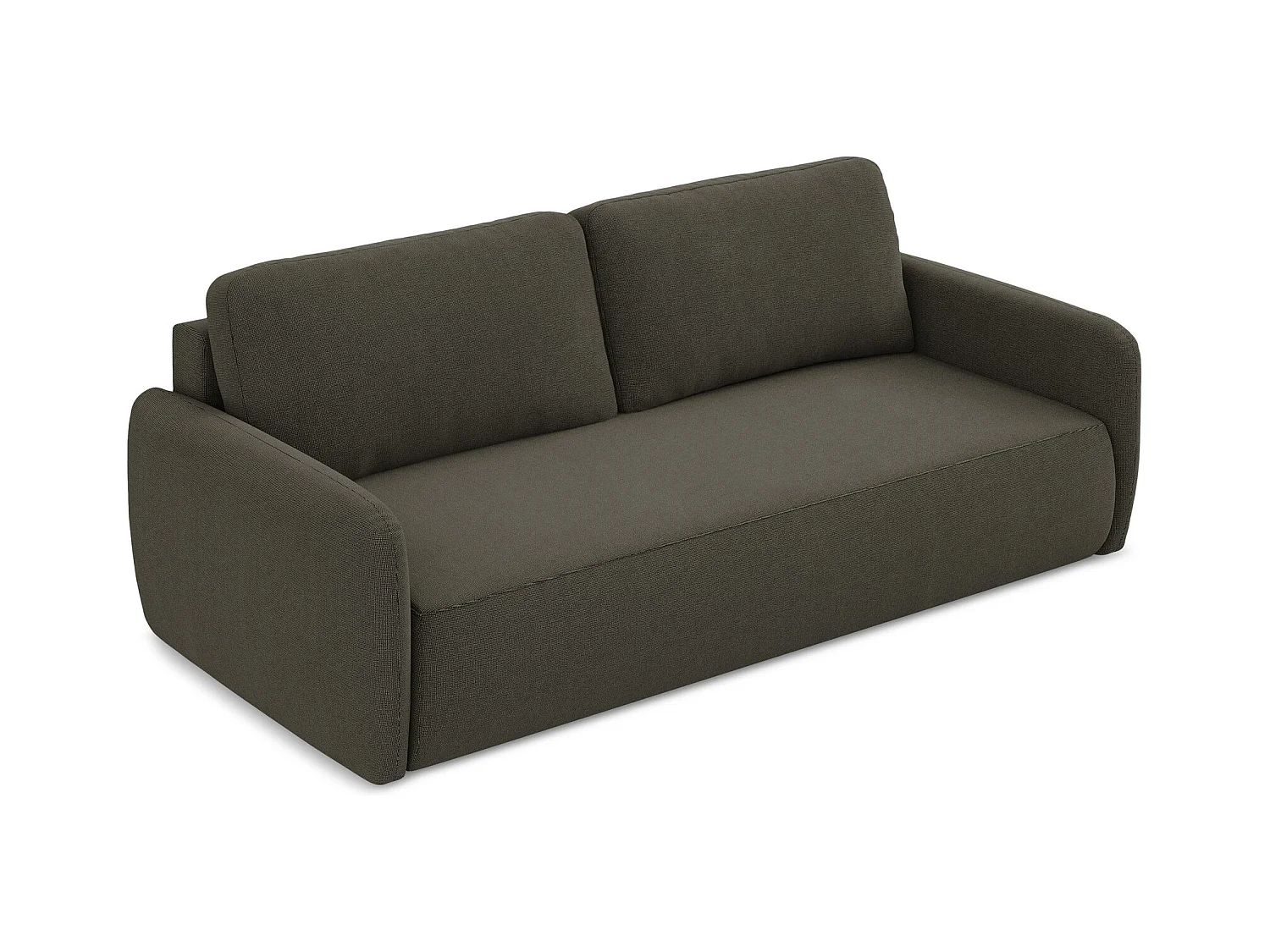 Canapé 3 places convertible en tissu texturé - taupe - LILO