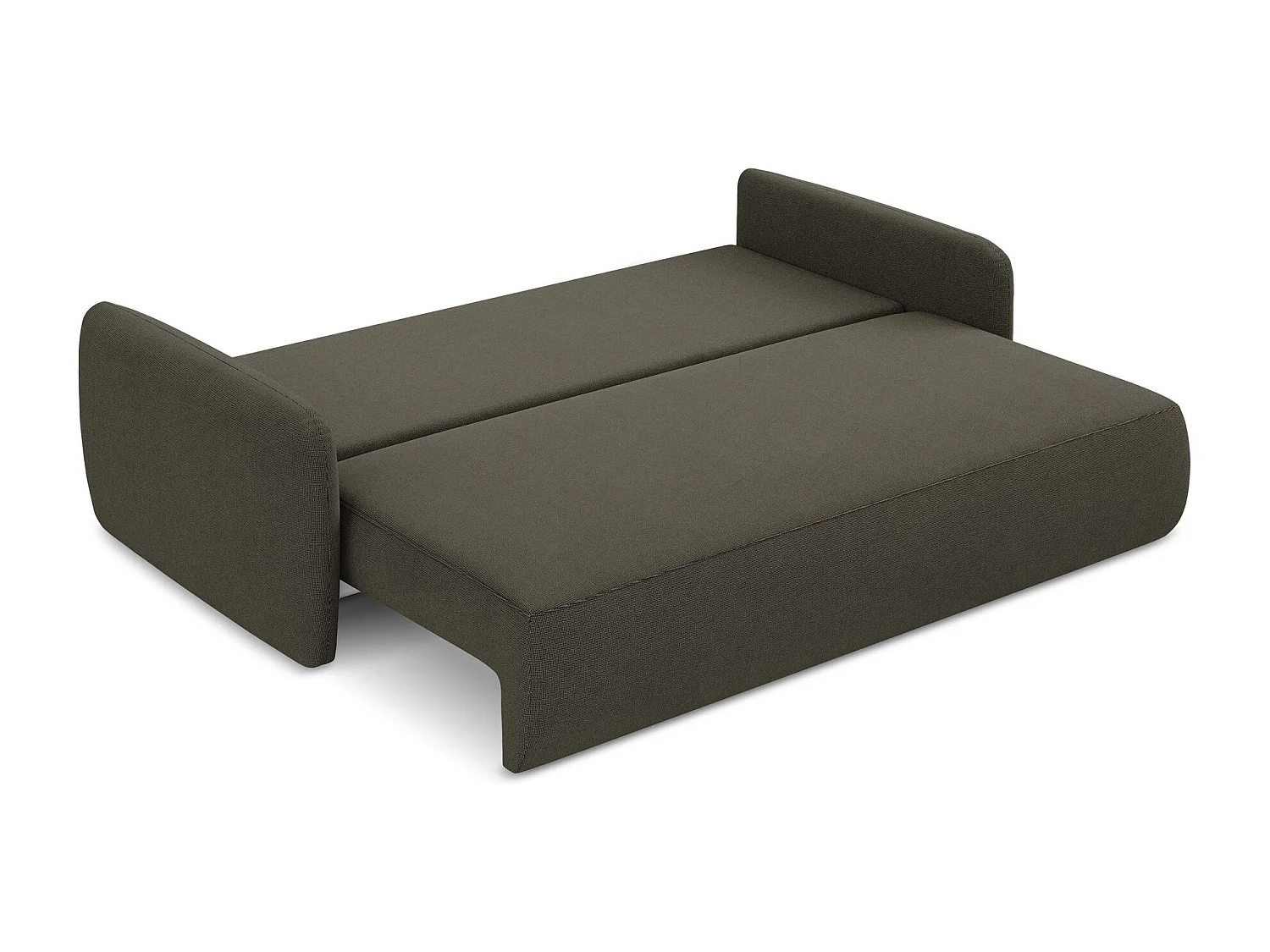 Canapé 3 places convertible en tissu texturé - taupe - LILO