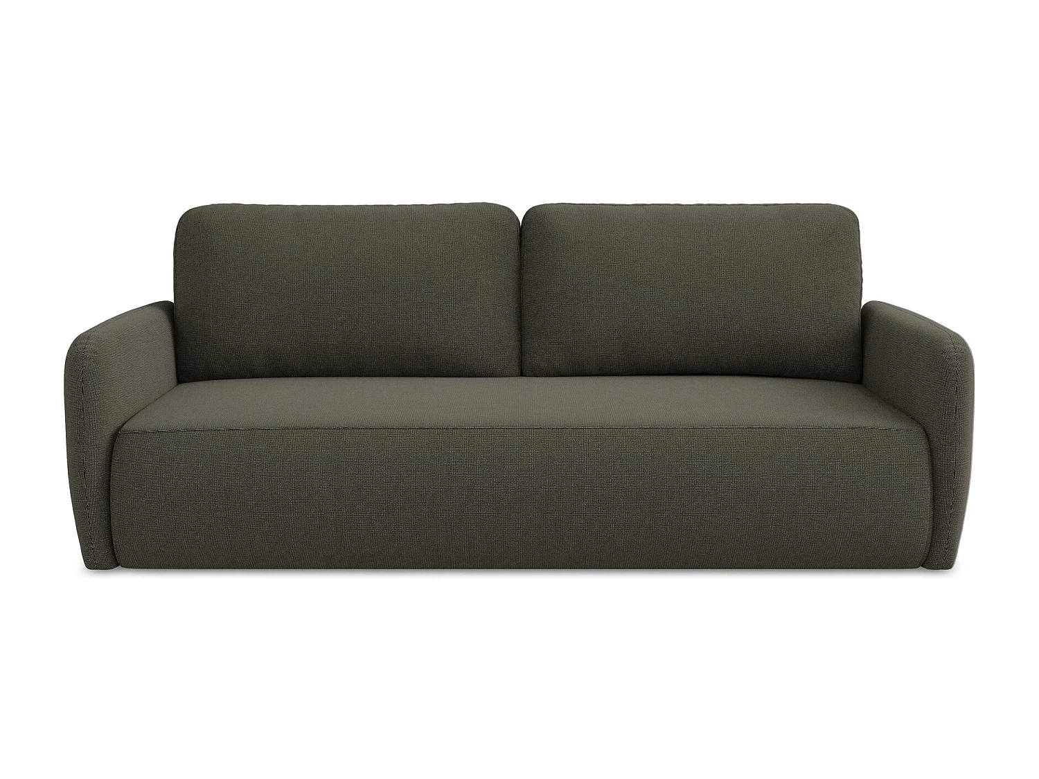 Driezits-slaapbank van taupe textuurstof - LILO