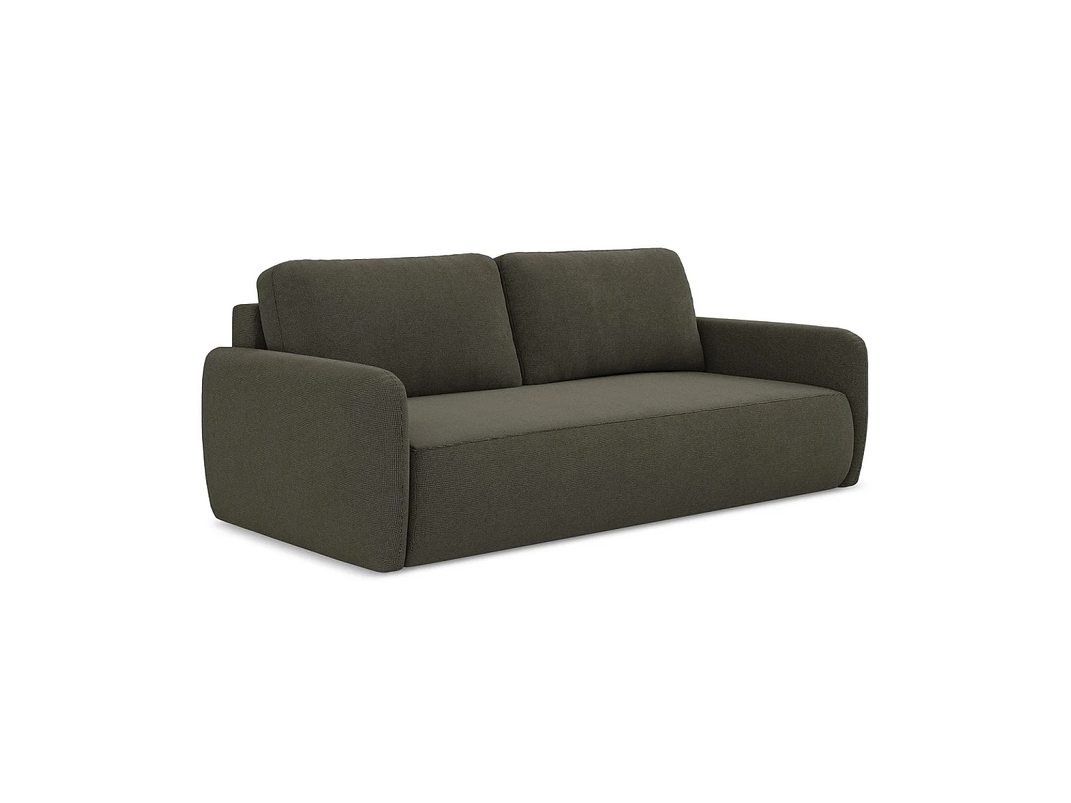 Canapé 3 places convertible en tissu texturé - taupe - CORLE