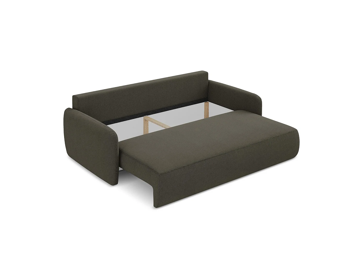 Canapé 3 places convertible en tissu texturé - taupe - CORLE