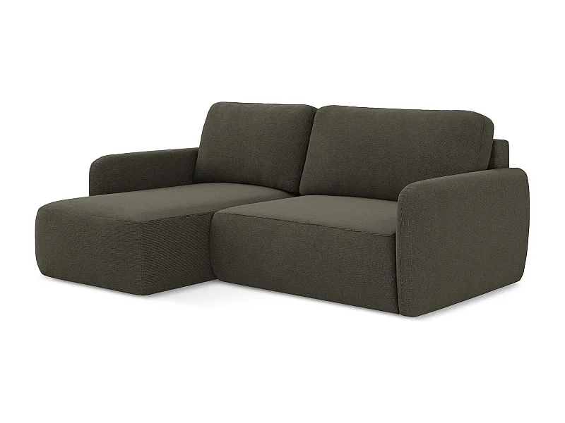 2-Sitzer Ecksofa mit Schlaffunktion - Ecke Links - Strukturstoff - Taupe - LILO
