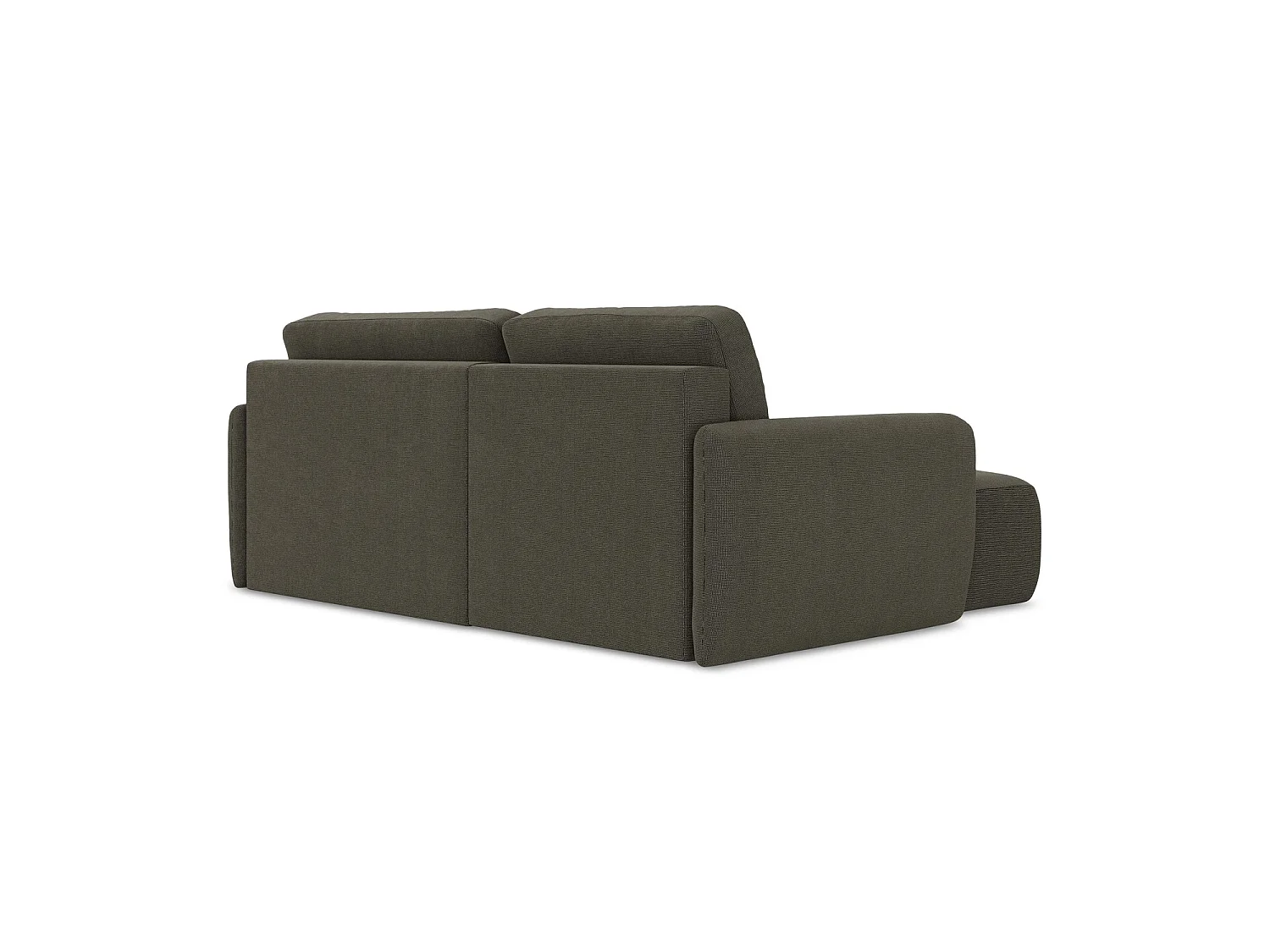 Canapé d’angle 2 places gauche convertible en tissu texturé - taupe - CORLE