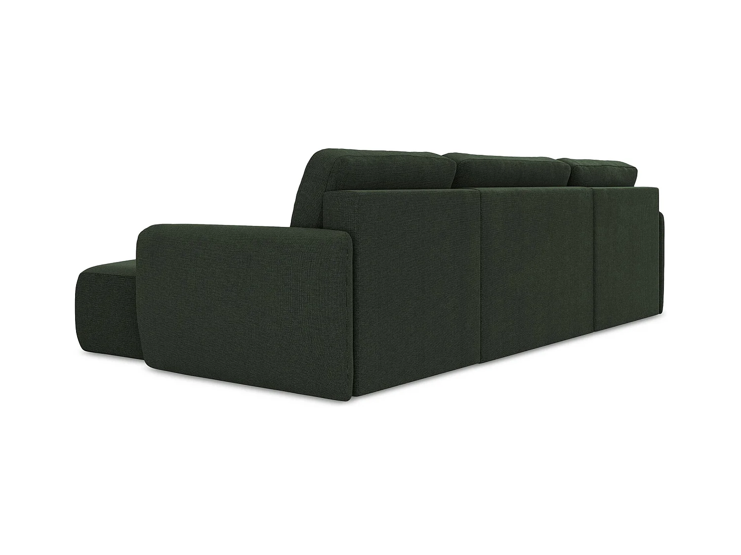 Canapé panoramique 4 places convertible en tissu texturé - bouteille verte - LILO