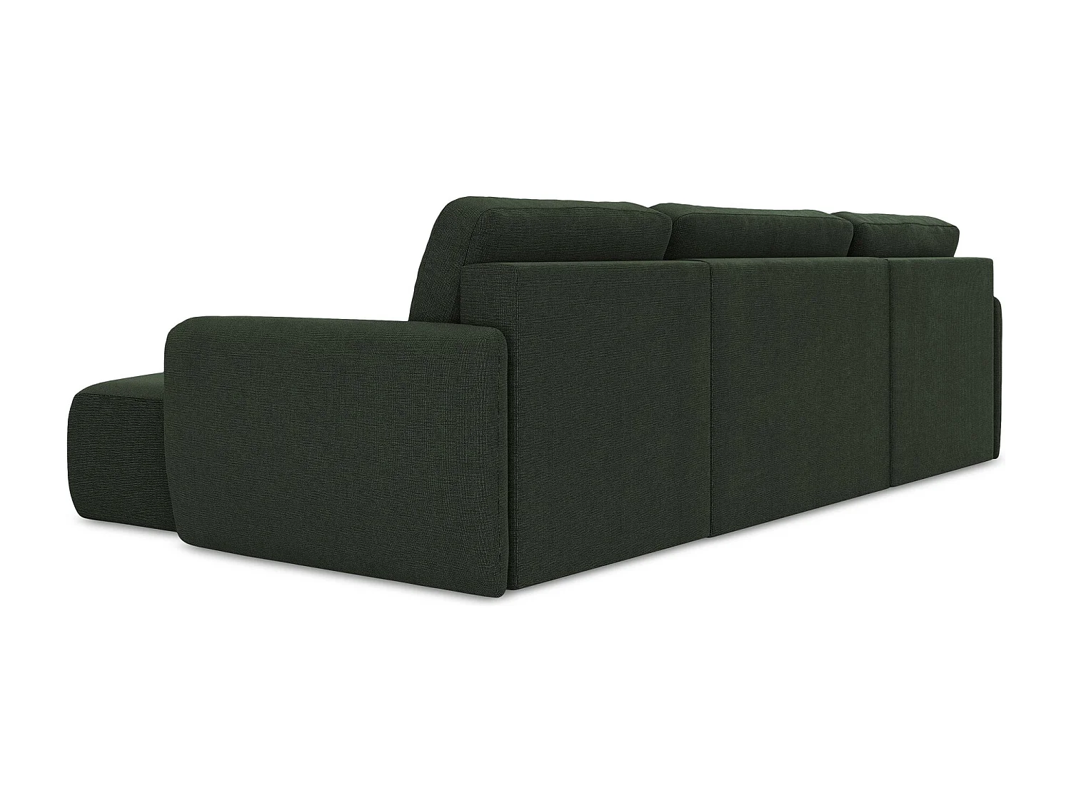 Canapé panoramique 4 places convertible en tissu texturé - bouteille verte - LILO