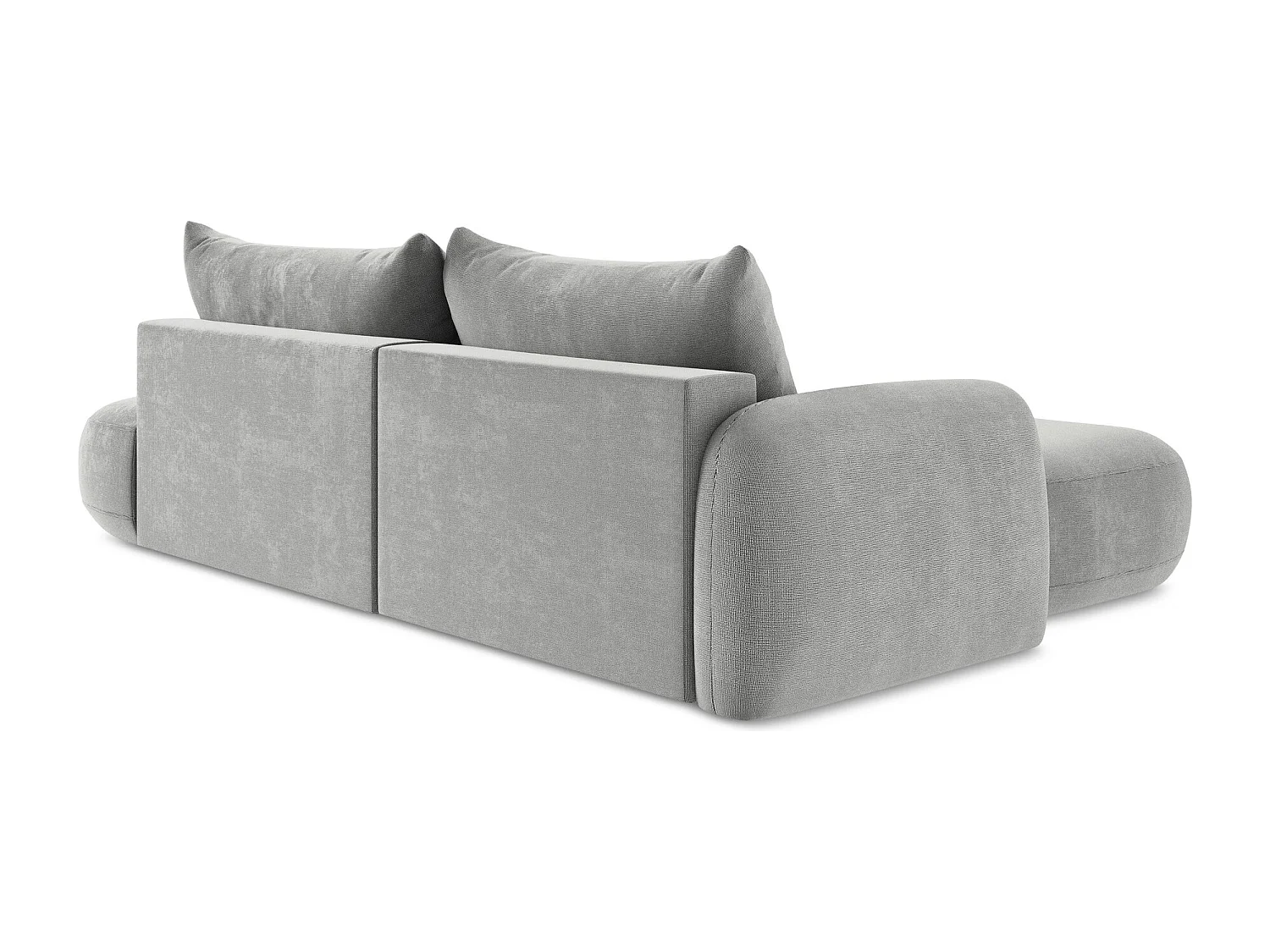 Canapé d’angle 3 places gauche convertible en tissu texturé - gris clair - HALE