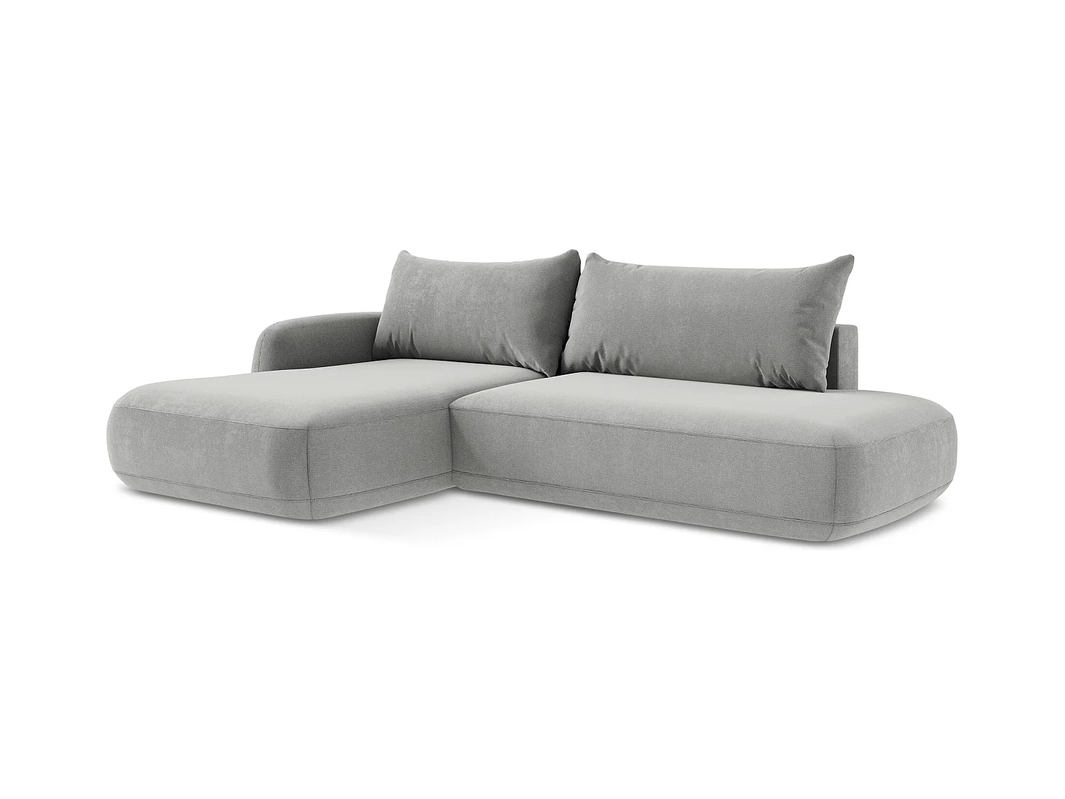 3-Sitzer Ecksofa mit Schlaffunktion - Ecke Links - Strukturstoff - Hellgrau - HALE