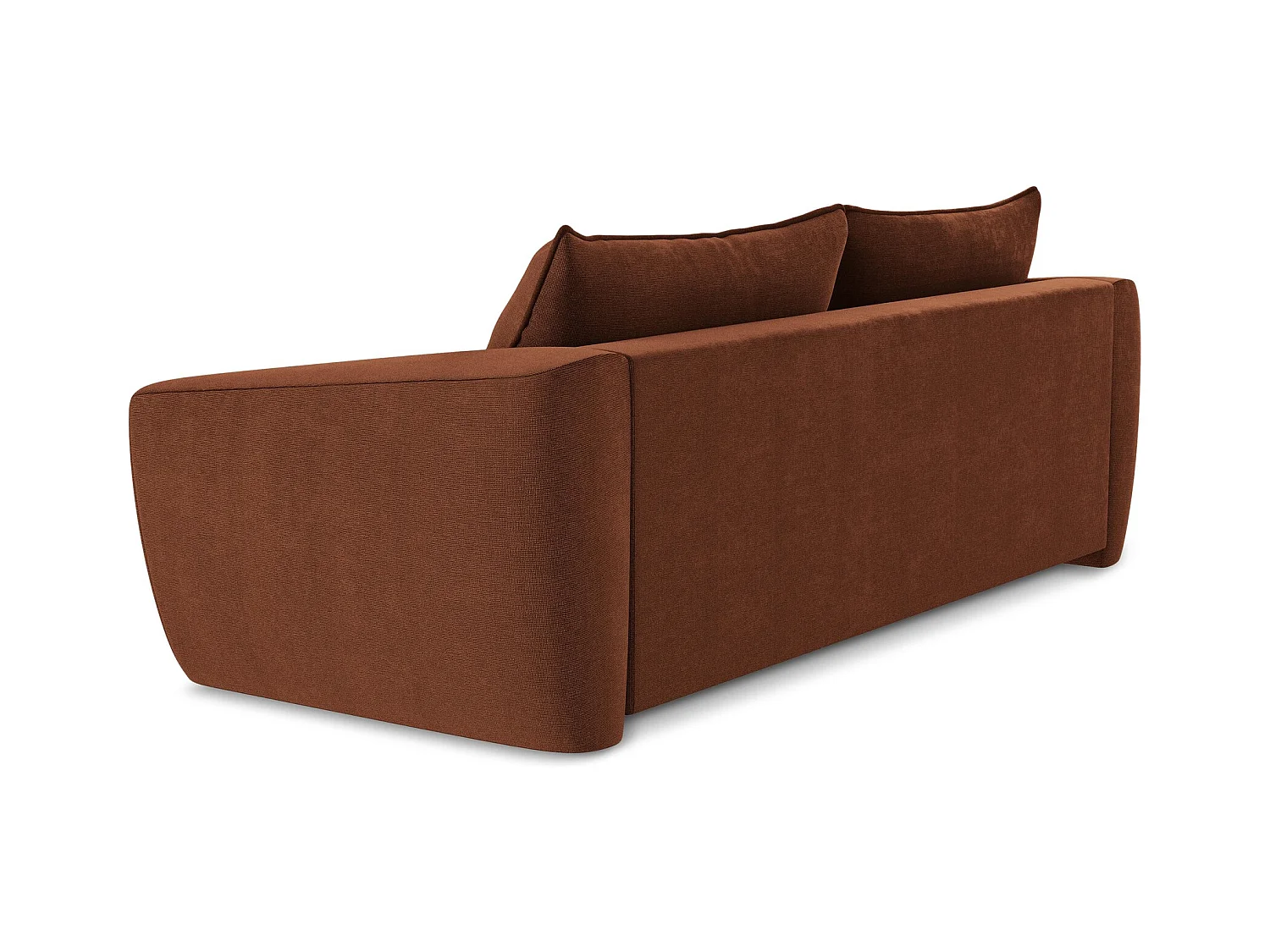 Canapé 3 places convertible en tissu texturé - terre cuite - GUAVA