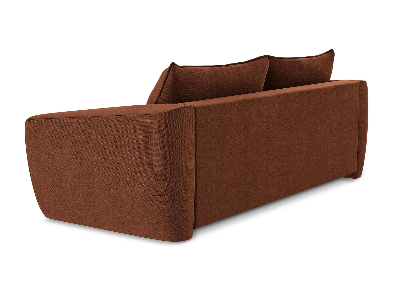 Canapé 3 places convertible en tissu texturé - terre cuite - GUAVA