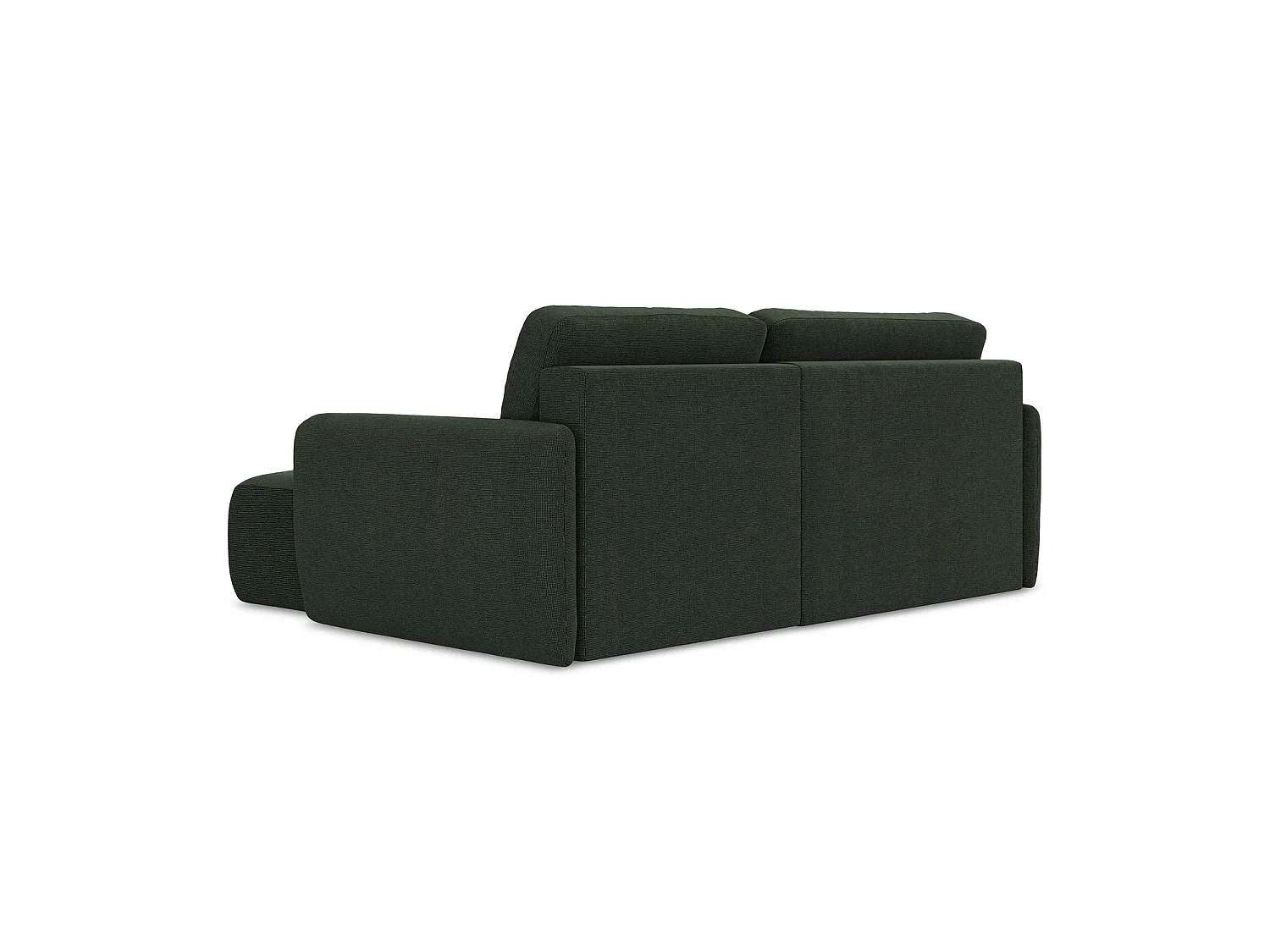 Canapé d'angle droit convertible en tissu texturé - bouteille verte - CORLE