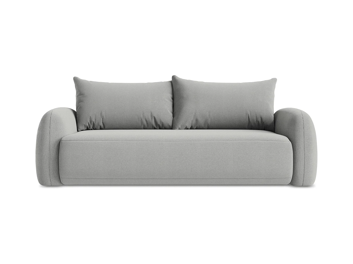 Canapé 3 places convertible en tissu texturé - gris clair - HALE