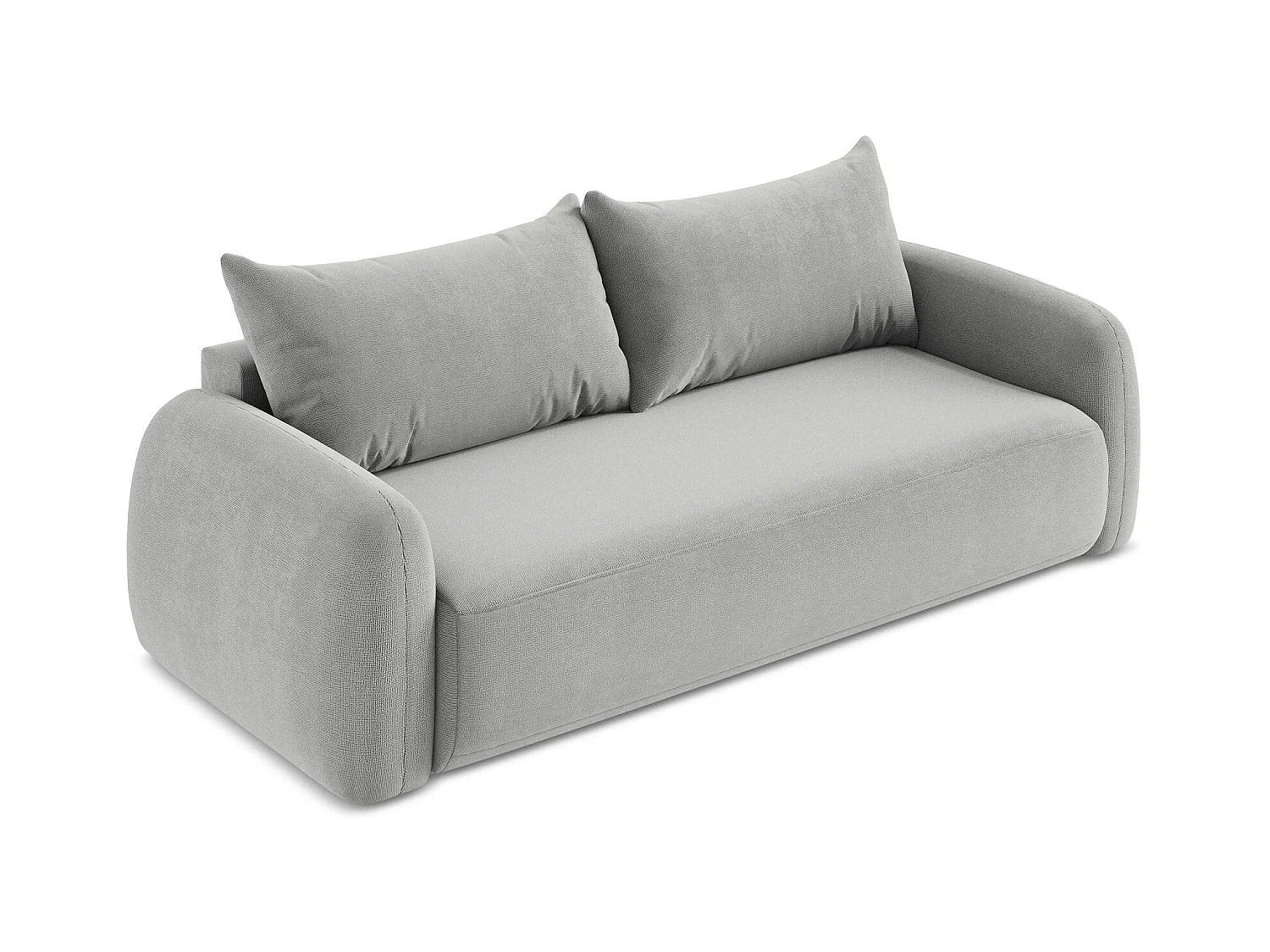 Canapé 3 places convertible en tissu texturé - gris clair - HALE