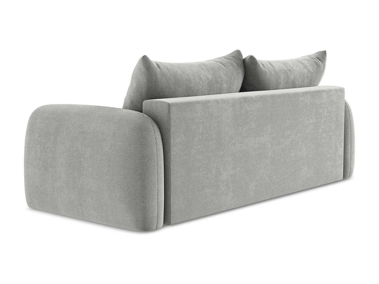Canapé 3 places convertible en tissu texturé - gris clair - HALE