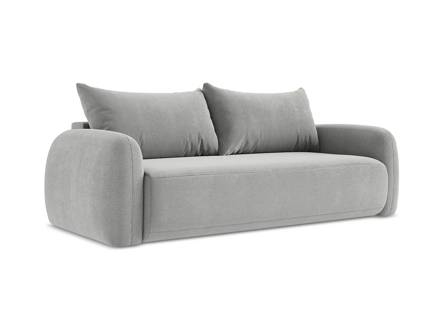 Canapé 3 places convertible en tissu texturé - gris clair - HALE