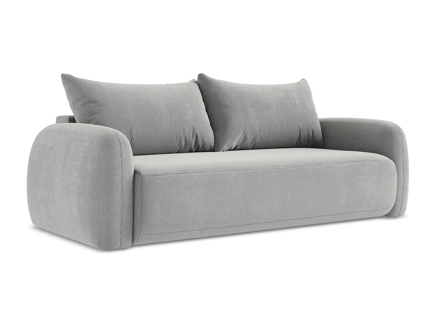 Canapé 3 places convertible en tissu texturé - gris clair - HALE