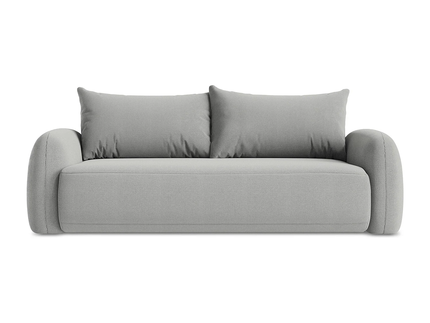 Canapé 3 places convertible en tissu texturé - gris clair - HALE