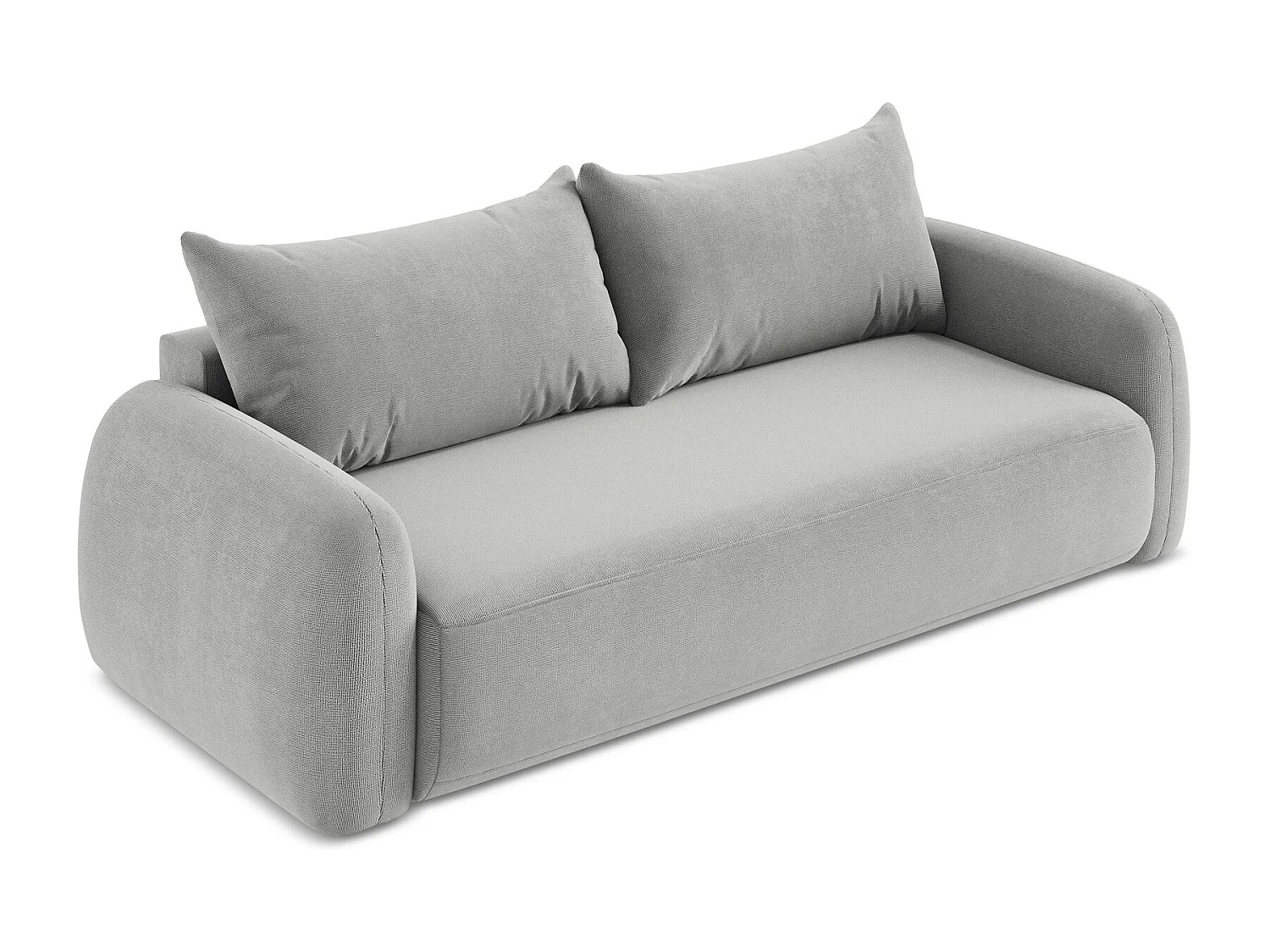 Canapé 3 places convertible en tissu texturé - gris clair - HALE