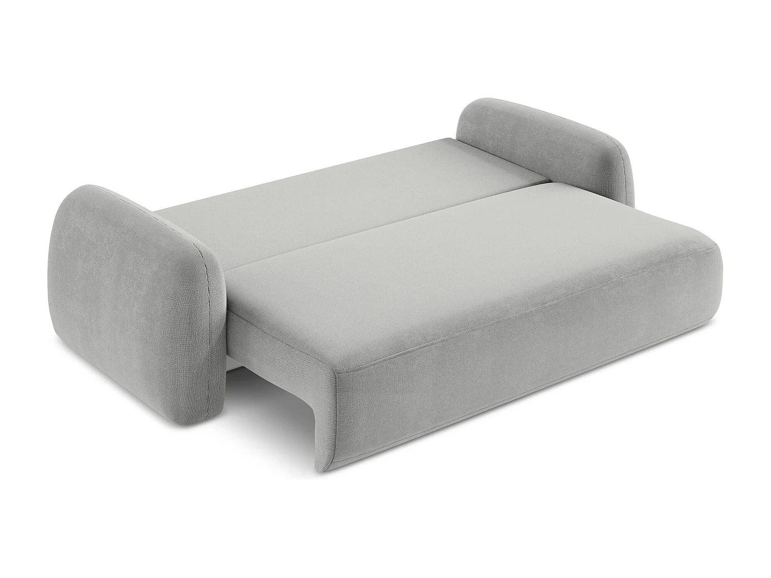 Canapé 3 places convertible en tissu texturé - gris clair - HALE